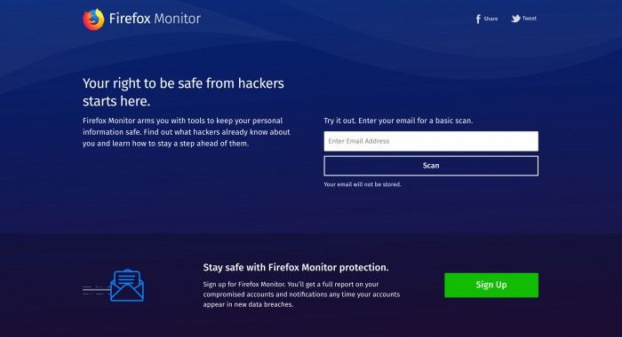 Mozilla发布Firefox Monitor隐私数据泄露通知服务